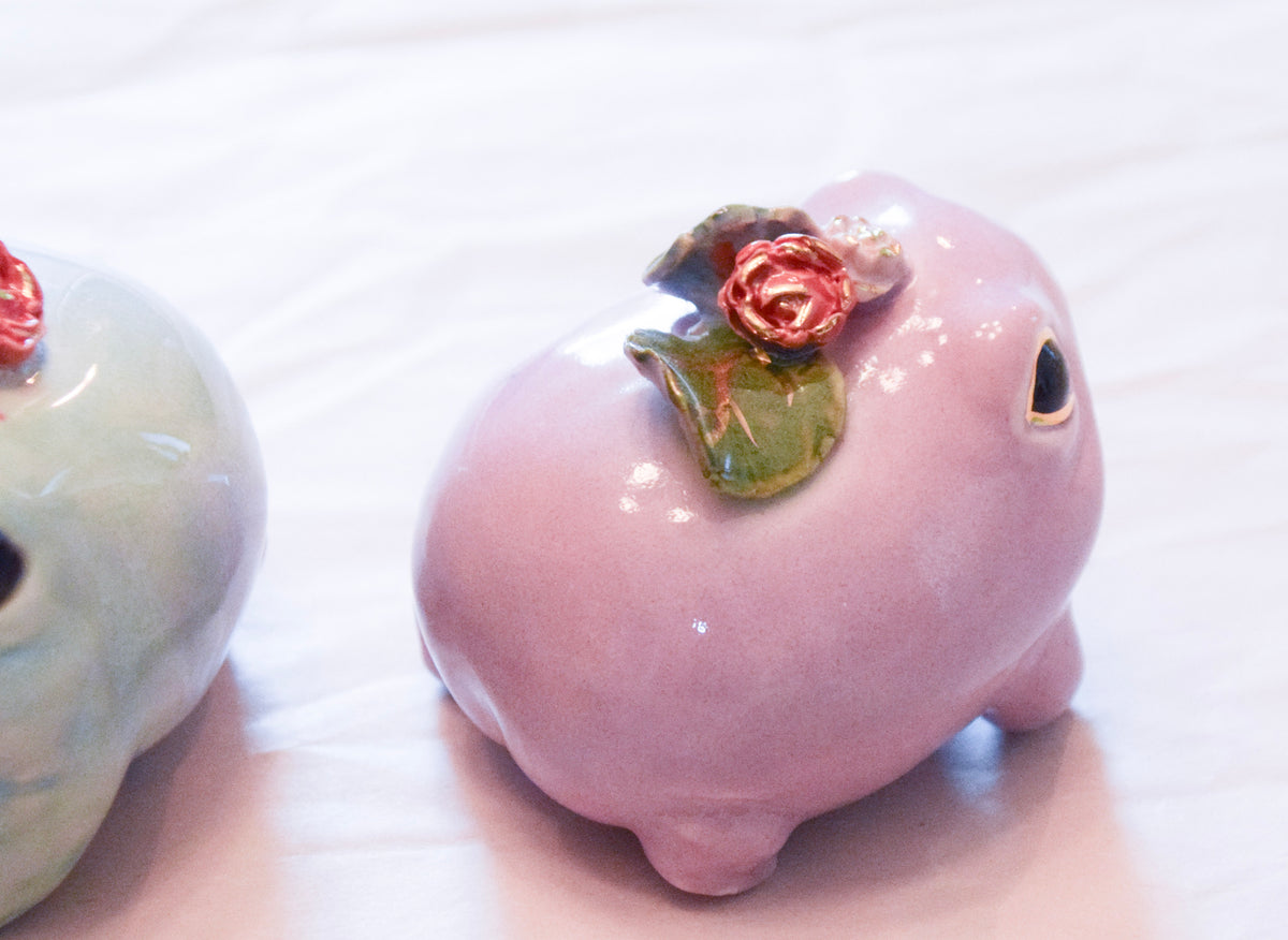 Two Custom ordered Porcelain frogs
