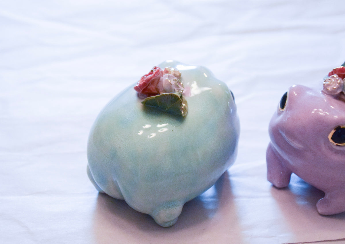 Two Custom ordered Porcelain frogs