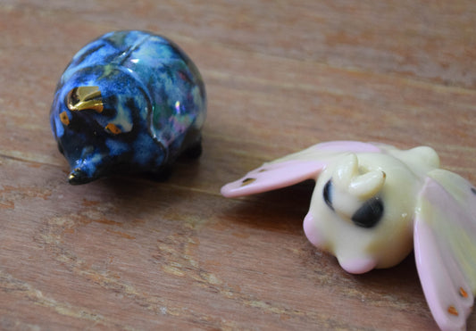 "Custom order" Porcelain Moth And Beetle