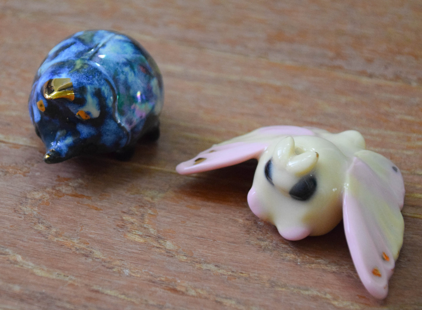 "Custom order" Porcelain Moth And Beetle