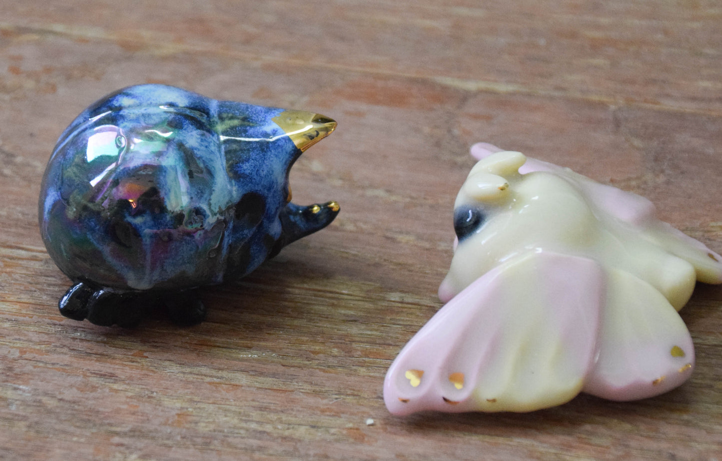 "Custom order" Porcelain Moth And Beetle